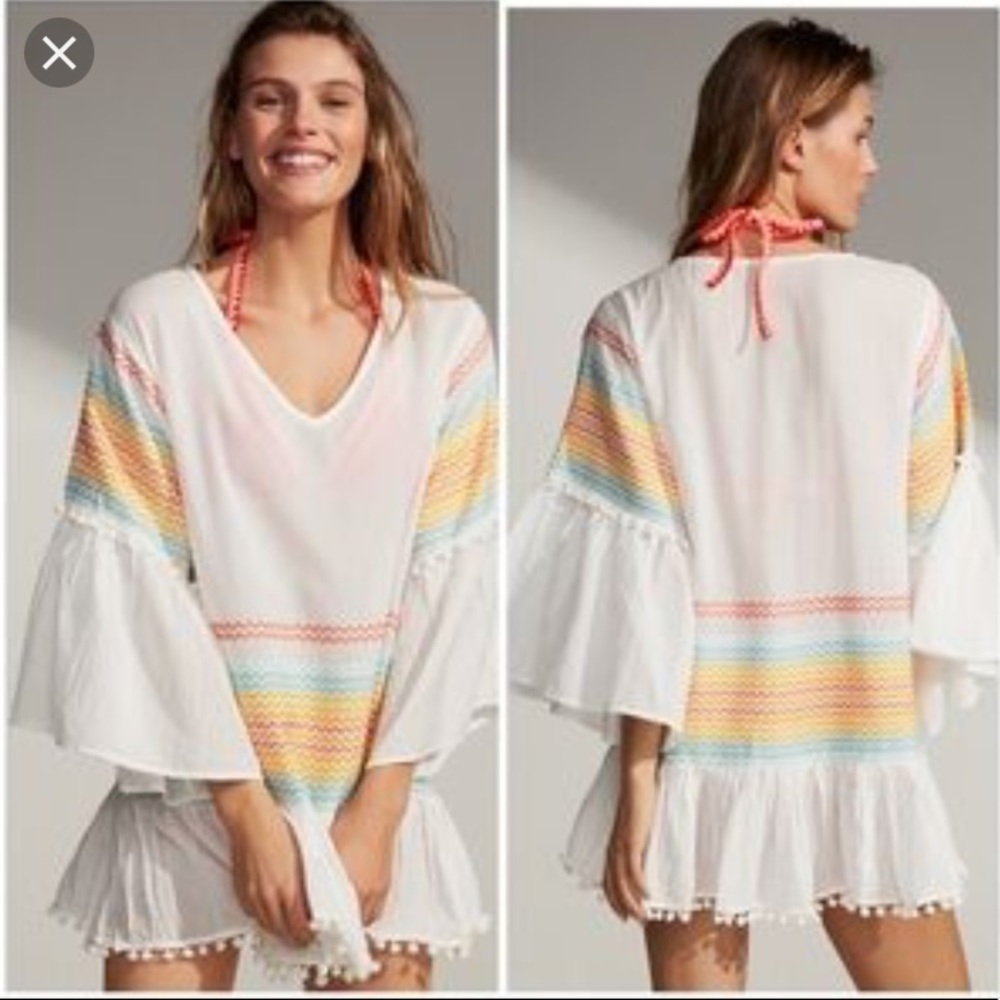 NWT! Adorable light weight Cover Up with Pom-poms!